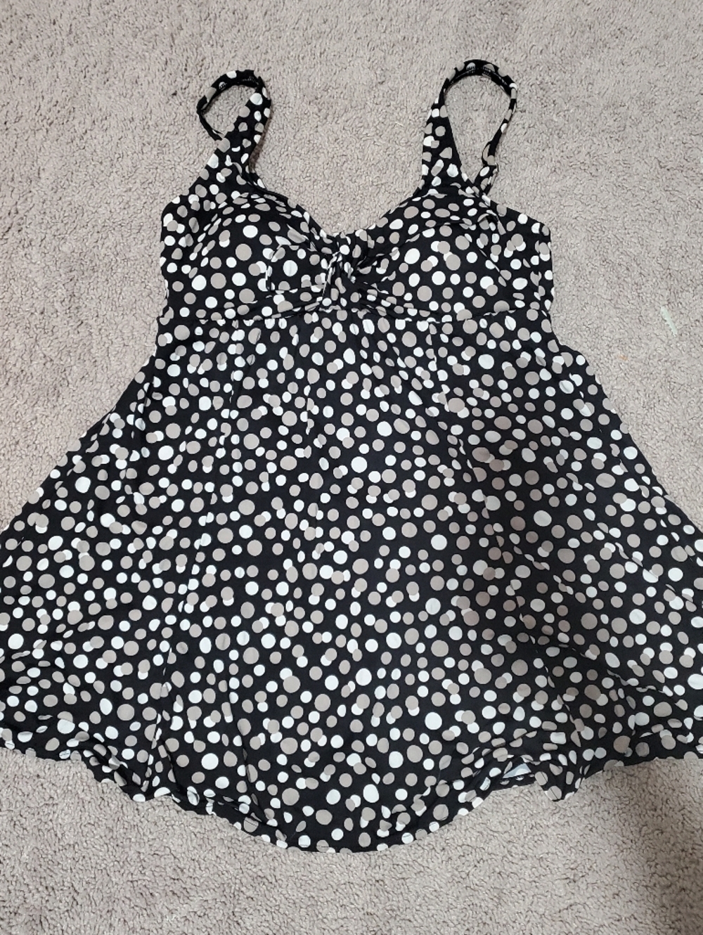 Croft & Barrow Polka Dot Conservative Swim Dress Size 12